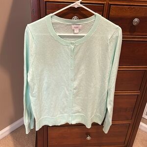 Old navy women’s cardigan, light mint green, sz arge, lightweight, button down